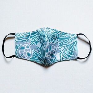 NEW Handmade Teal Turtle Print Face Mask
